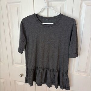 Lululemon Charcoal Gray Peplum Top